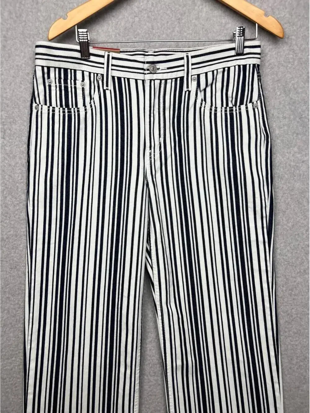 Levi's Womens Low Pro Straight Leg Mid Rise Stripe Jeans 29x30 Classic *